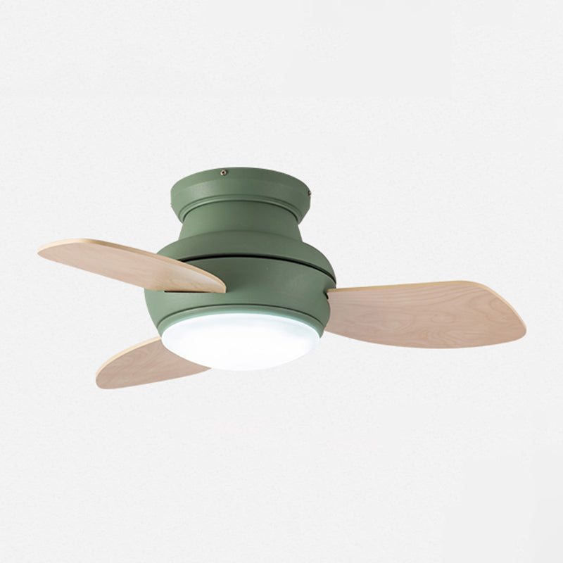 Nordic Style Iron Ceiling Fan Lamp Colorful 1-light Ceiling Fan Light for Bedroom