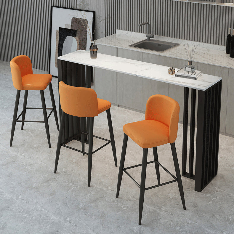 Rectangle Stone Bar Table Contemporary Bar Table with Double Pedestal Base