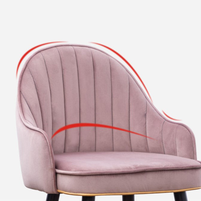 Flannel Seat Barstool Nordic Style Iron 4 Legs Bar Stool for Dining Room