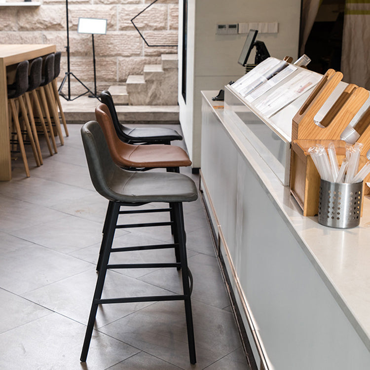 Industrial Style Barstool Indoor Black 4 Legs Bar Stool for Coffee Shop