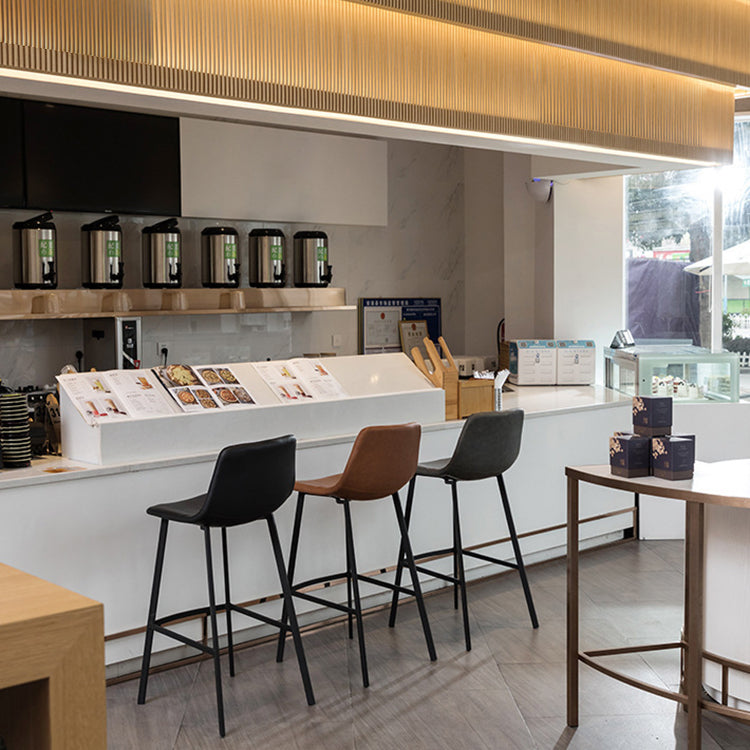 Industrial Style Barstool Indoor Black 4 Legs Bar Stool for Coffee Shop