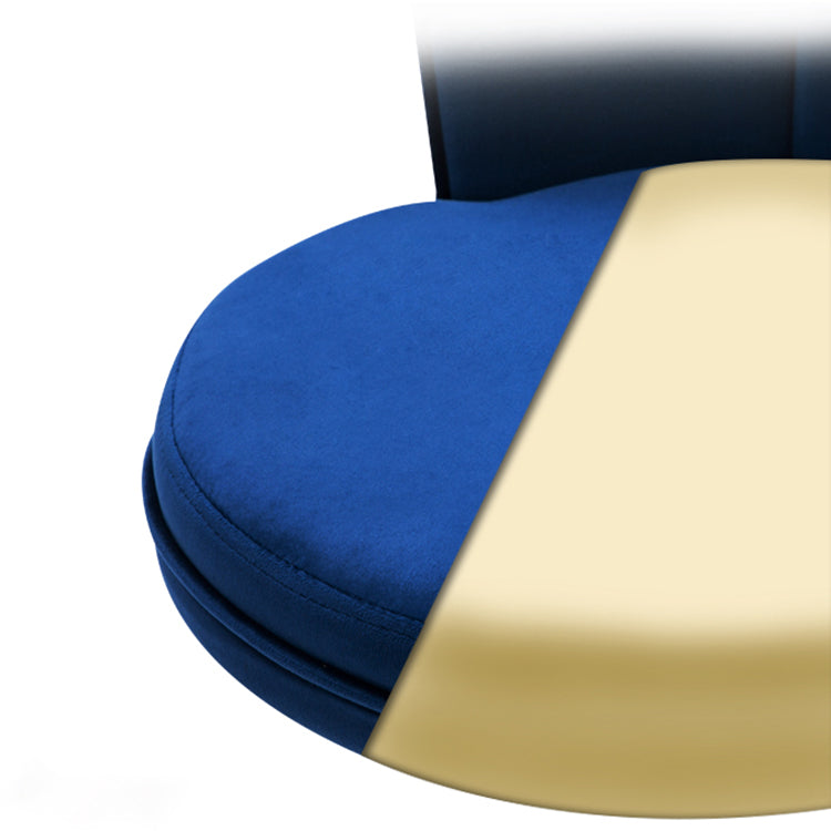 Modern Upholstered Swivel Stool Footrest Low Back Counter Chair with Metal Base