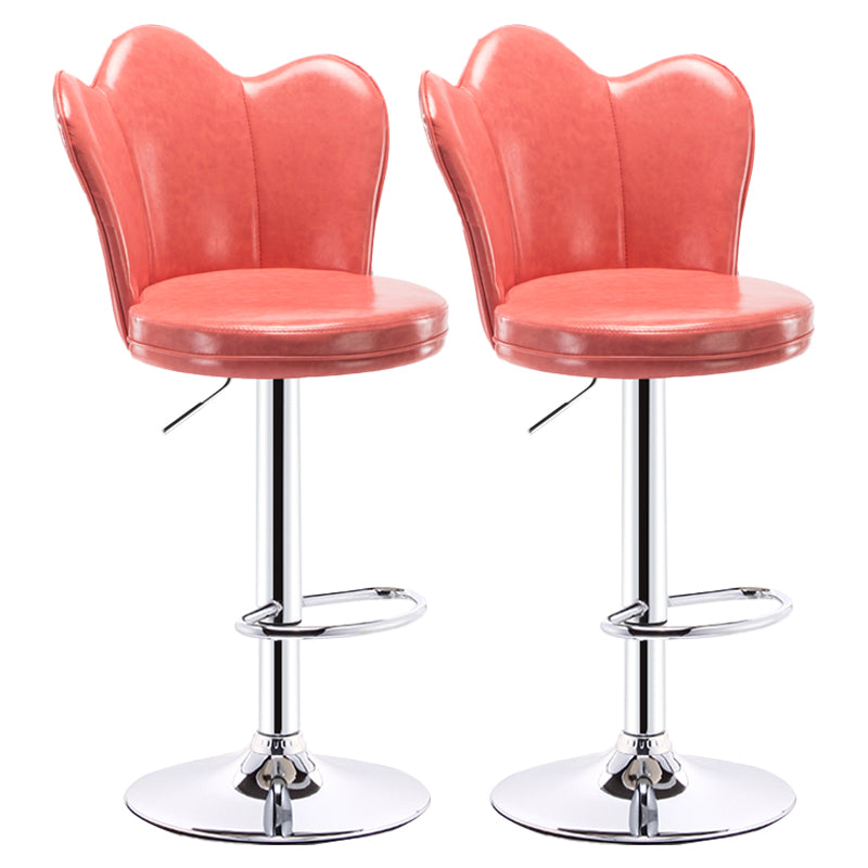 Modern Upholstered Swivel Stool Footrest Low Back Counter Chair with Metal Base