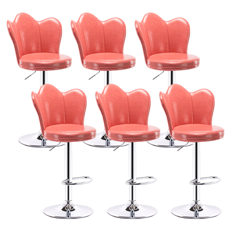 Modern Upholstered Swivel Stool Footrest Low Back Counter Chair with Metal Base