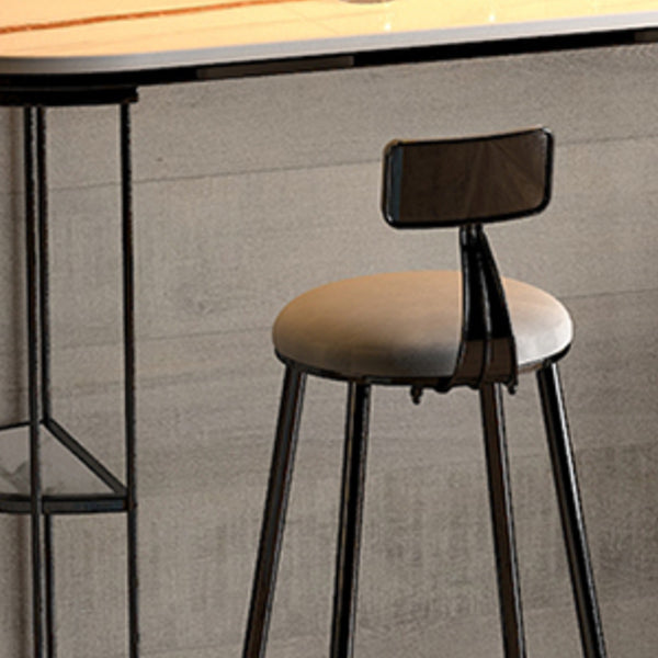 Scandinavian Counter-height Stool Round Velvet Counter Stool for Living Room