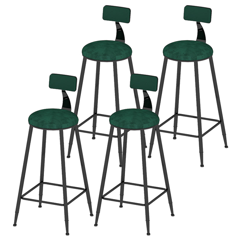 Scandinavian Counter-height Stool Round Velvet Counter Stool for Living Room