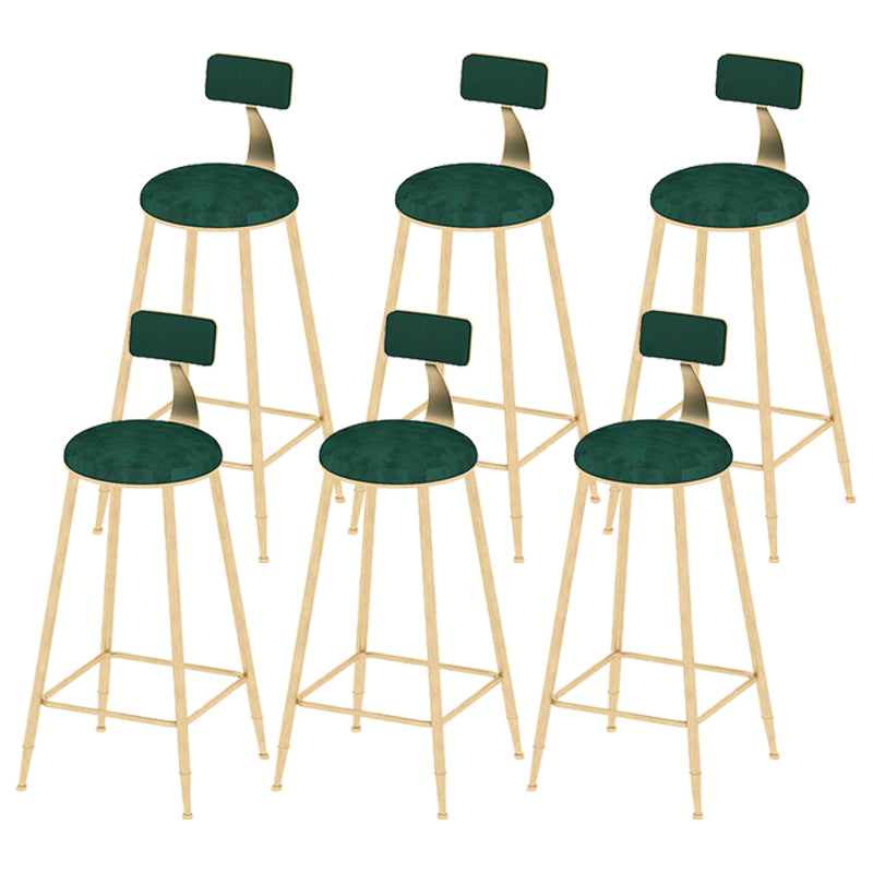 Scandinavian Counter-height Stool Round Velvet Counter Stool for Living Room