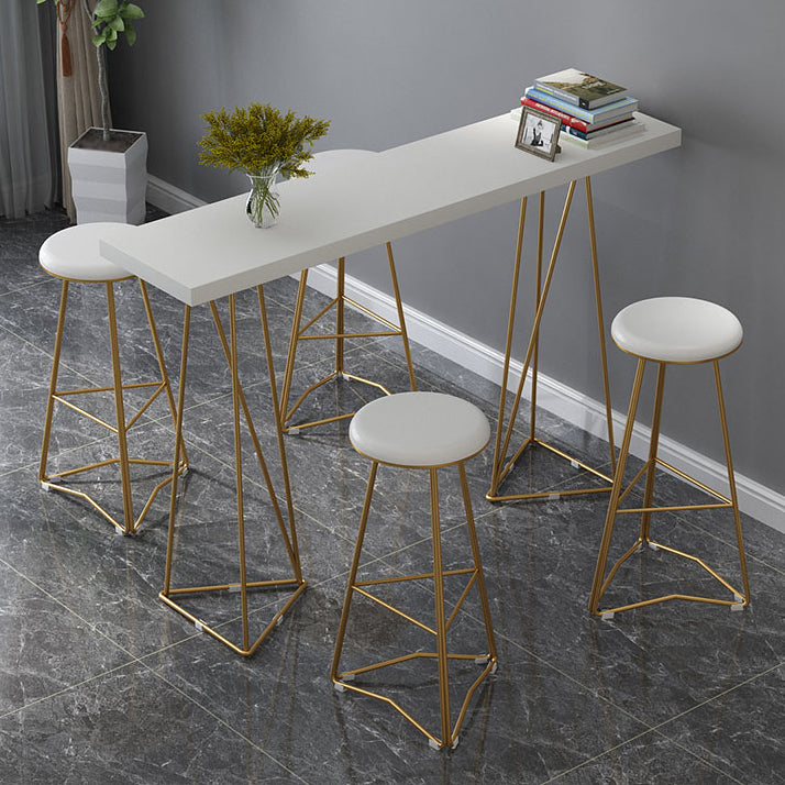 Traditional Luxury Bar Table Set 1/3/5 Pieces Counter Set with Metal Base