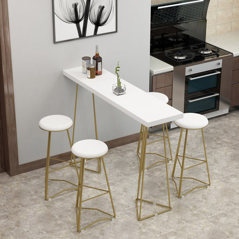 Traditional Luxury Bar Table Set 1/3/5 Pieces Counter Set with Metal Base