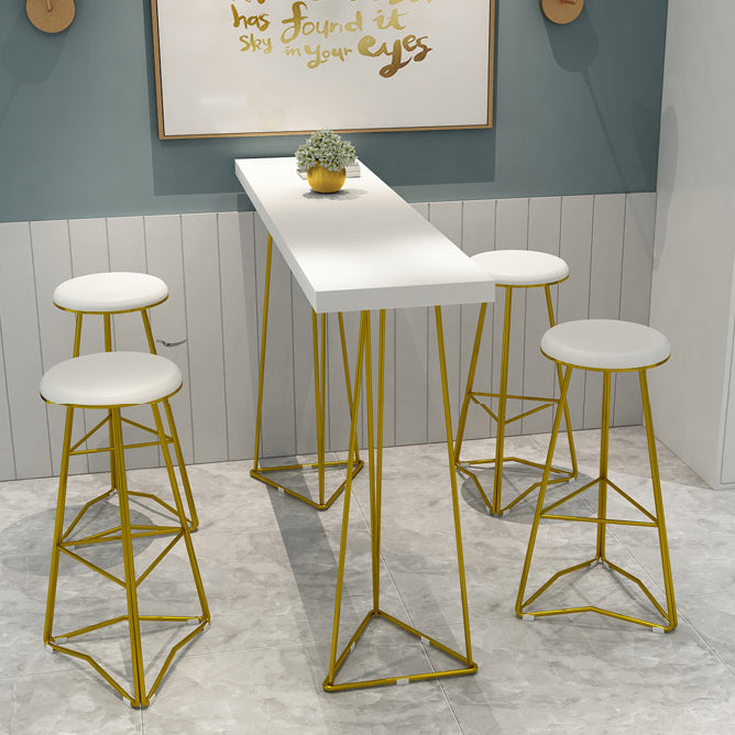 Traditional Luxury Bar Table Set 1/3/5 Pieces Counter Set with Metal Base