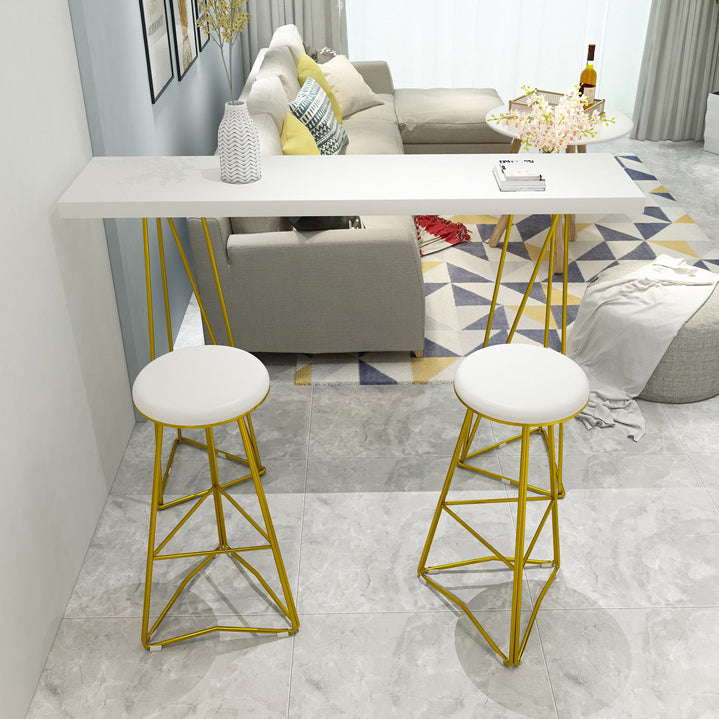 Traditional Luxury Bar Table Set 1/3/5 Pieces Counter Set with Metal Base