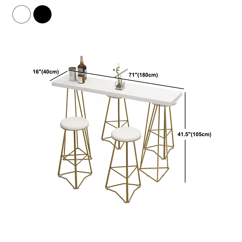 Traditional Luxury Bar Table Set 1/3/5 Pieces Counter Set with Metal Base