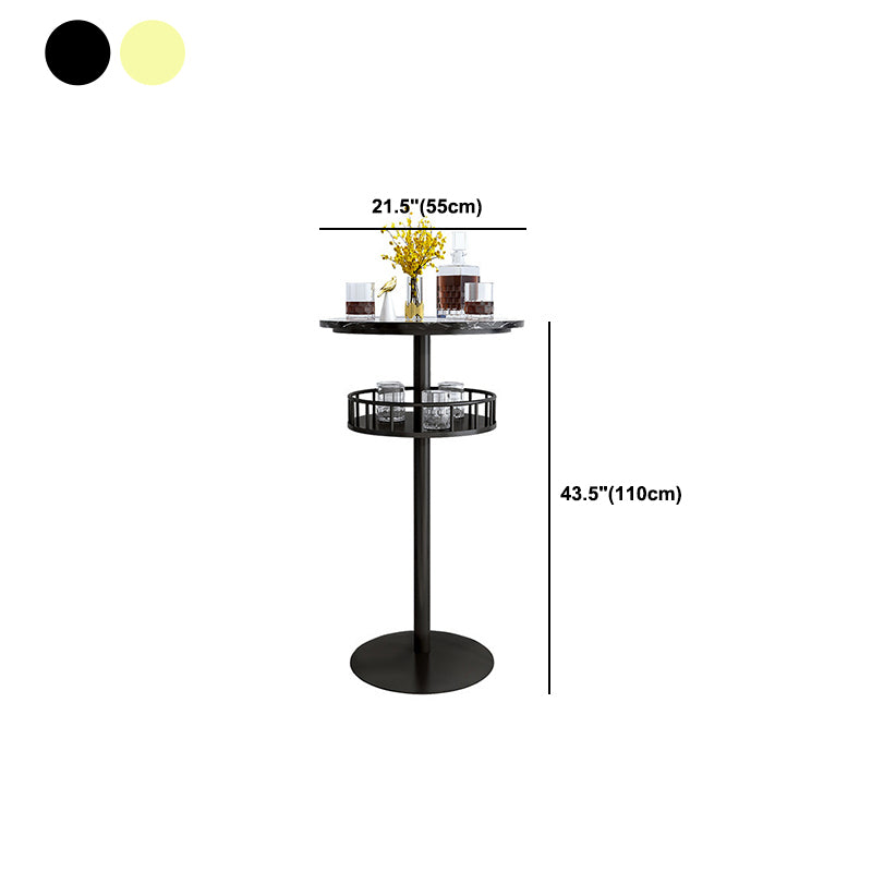 1/2/3 Piece Marble Bar Pub Table Set Matte Finish Glam Bar Stool and Table Set