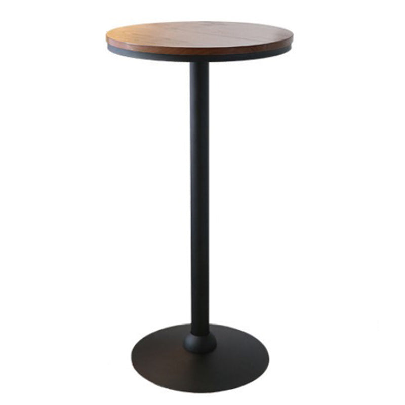 Industrial Round Solid Wood Bar Table Set 1/2/5 Pieces Counter Table with High Stools