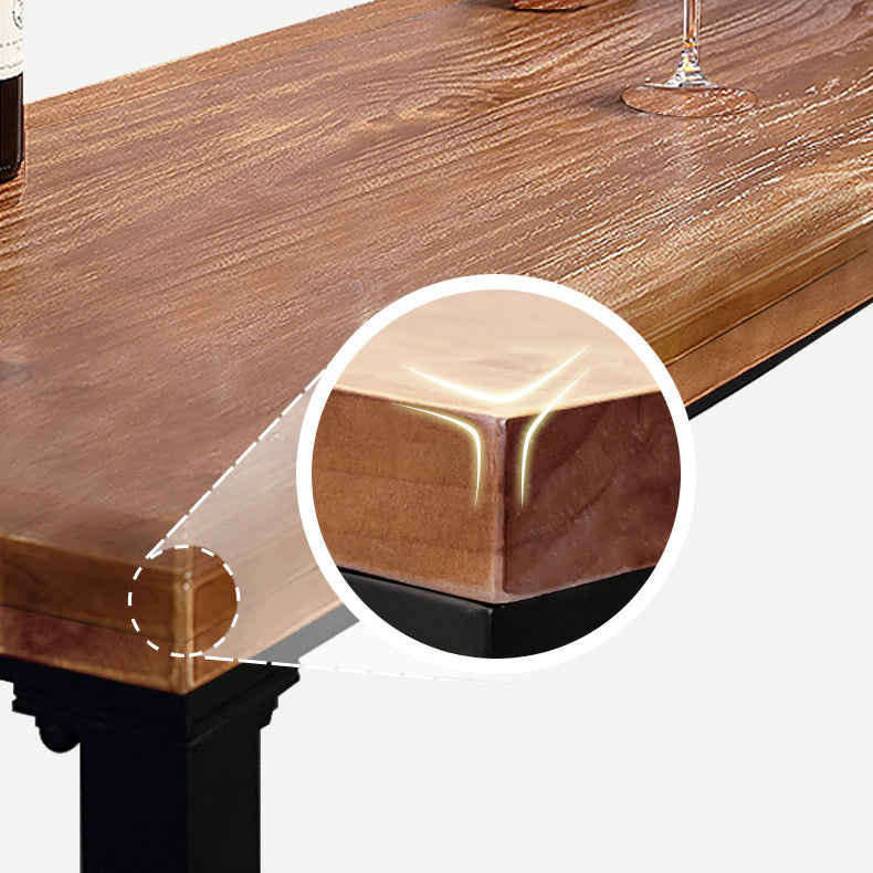 Industrial Rectangle Solid Wood Bar Table Set 1/3/4/5/9 Pieces Counter Table with Stools