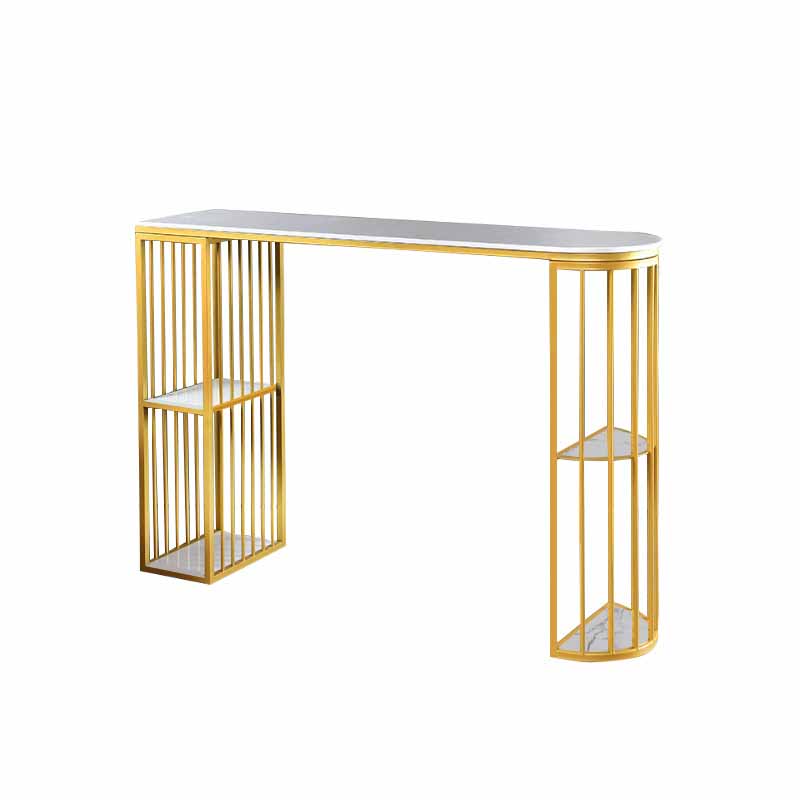 Living Room Glam Counter Height Set 1/2/3 Pieces Marble White Top Bistro Set