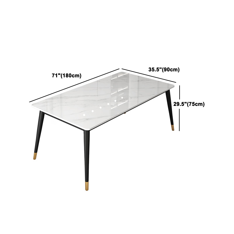 Modern Rectangle Dining Table Set 1/4/5 Pieces White Stone Dinette Set