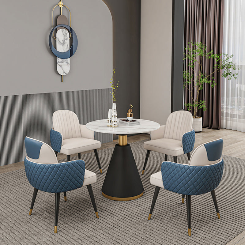 Nordic 1/3/4/5 Pieces Dining Set Round Stone Dining Table for Dining Room