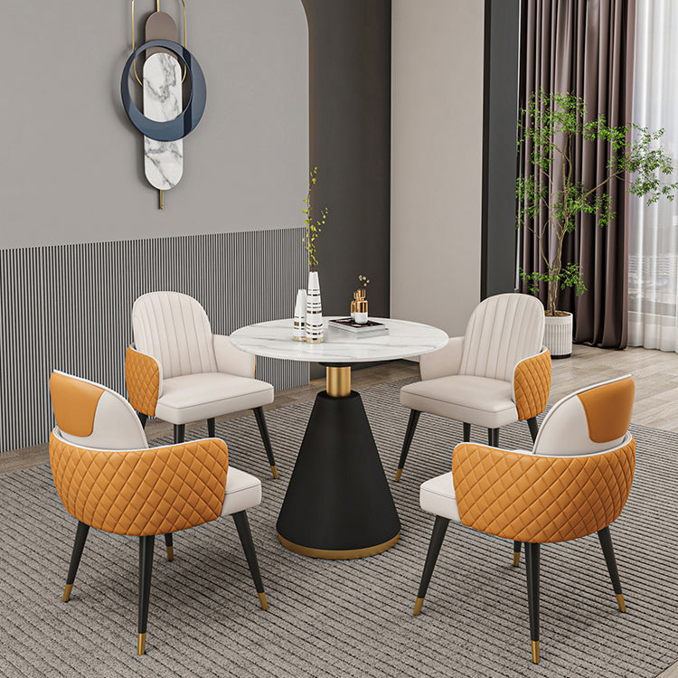 Nordic 1/3/4/5 Pieces Dining Set Round Stone Dining Table for Dining Room