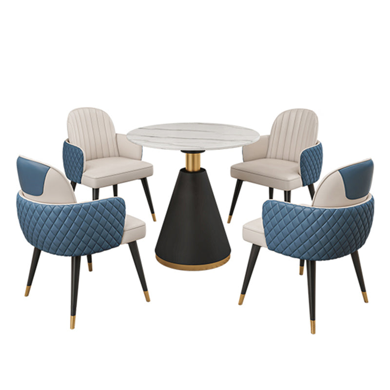 Nordic 1/3/4/5 Pieces Dining Set Round Stone Dining Table for Dining Room