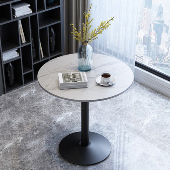 Metal Traditional Luxury Round Dining Table for Home Sintered Stone Table with Pedestal