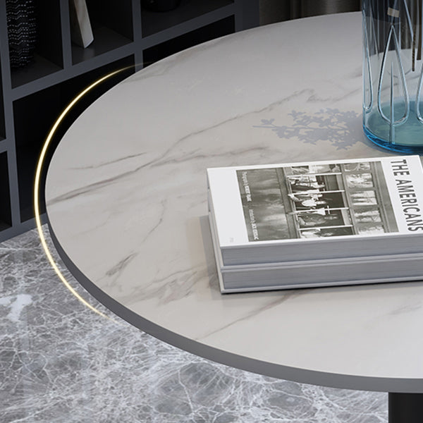 Metal Traditional Luxury Round Dining Table for Home Sintered Stone Table with Pedestal