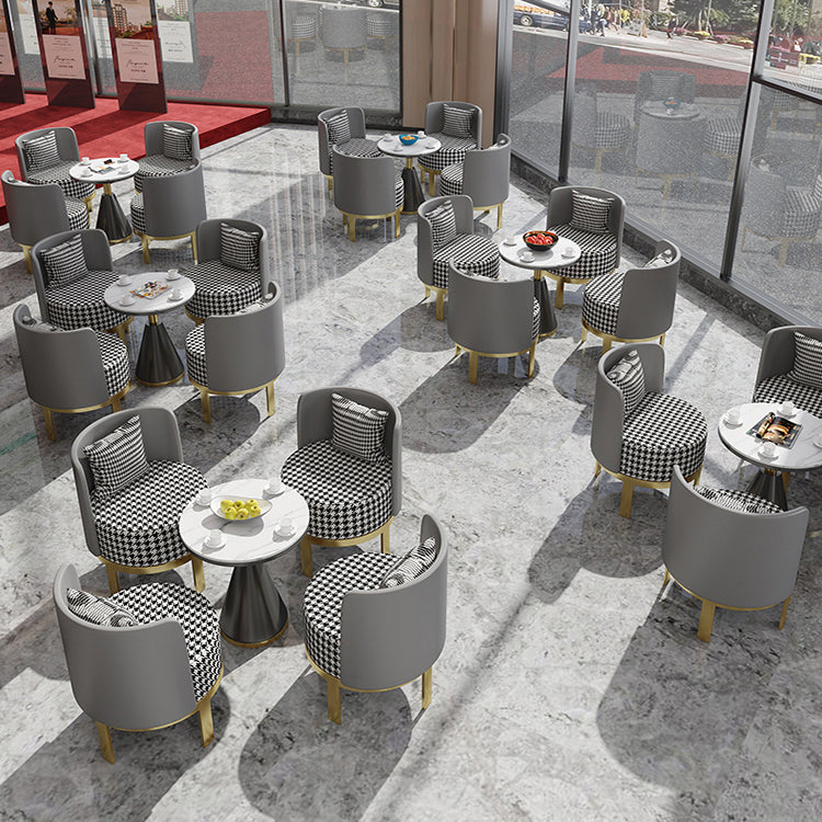 Metal Traditional Luxury Round Indoor Table Stone Top Table for Kitchen