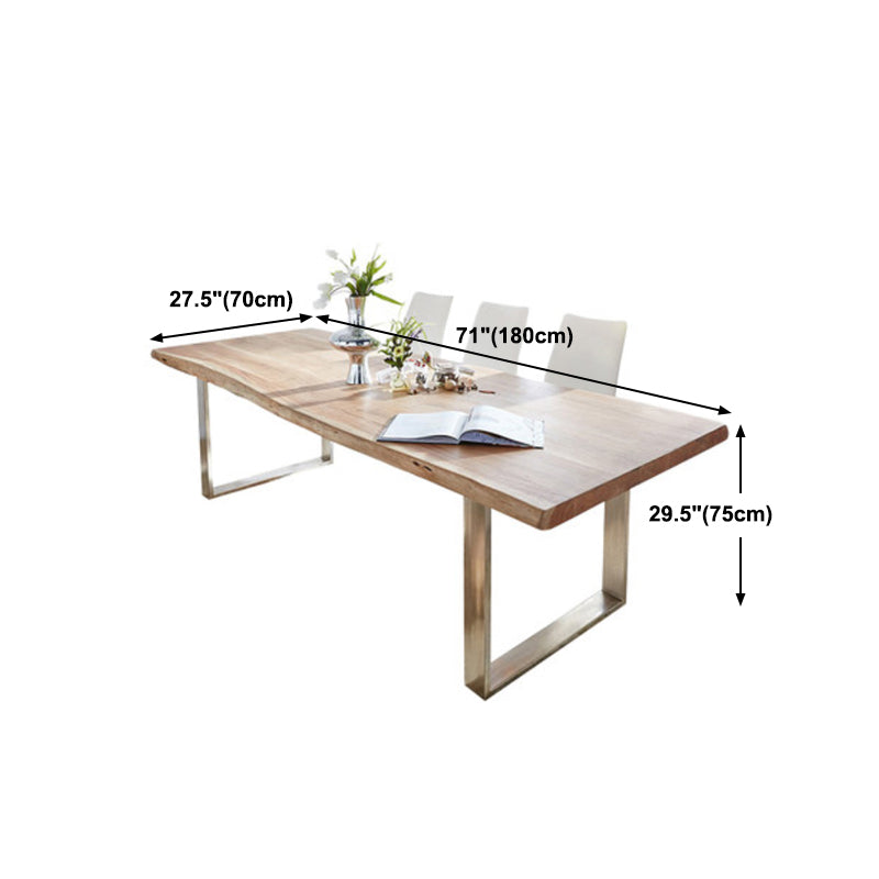 Rectangle Glam Style Dining Table Fixed Table with Solid Wood