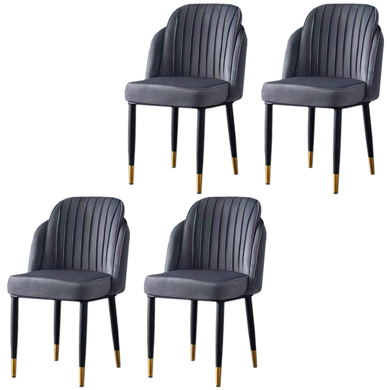 Glam Armless Velvet Dining Chair Parsons Chair in Matte Finish for Home