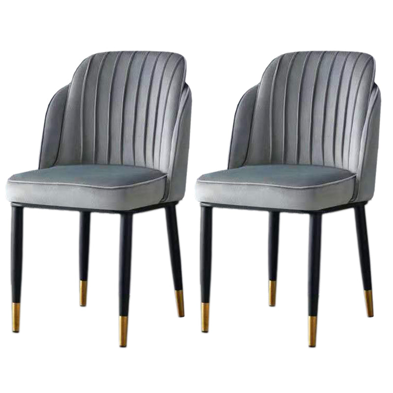 Glam Armless Velvet Dining Chair Parsons Chair in Matte Finish for Home