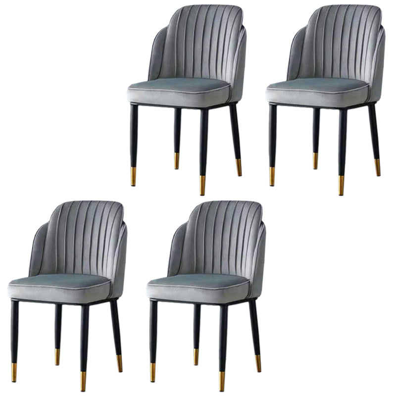 Glam Armless Velvet Dining Chair Parsons Chair in Matte Finish for Home