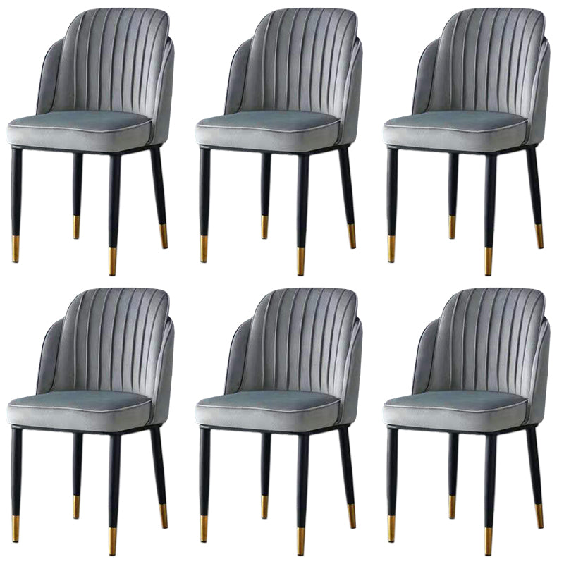 Glam Armless Velvet Dining Chair Parsons Chair in Matte Finish for Home