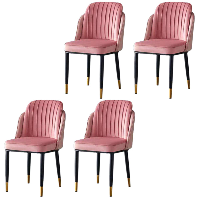 Glam Armless Velvet Dining Chair Parsons Chair in Matte Finish for Home