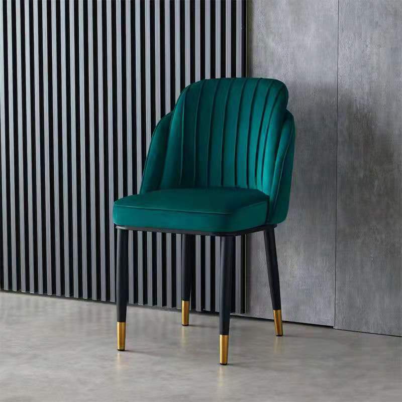 Glam Armless Velvet Dining Chair Parsons Chair in Matte Finish for Home