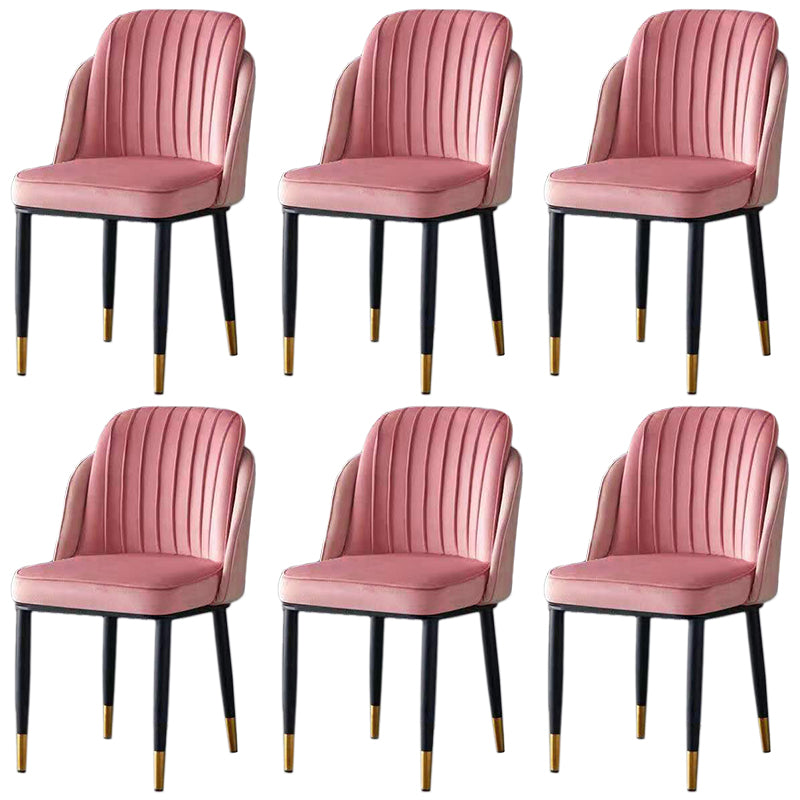 Glam Armless Velvet Dining Chair Parsons Chair in Matte Finish for Home