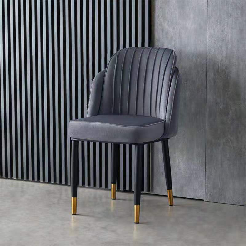 Glam Armless Velvet Dining Chair Parsons Chair in Matte Finish for Home