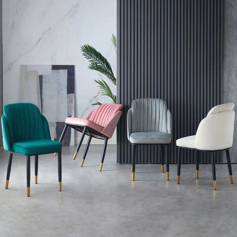 Glam Armless Velvet Dining Chair Parsons Chair in Matte Finish for Home