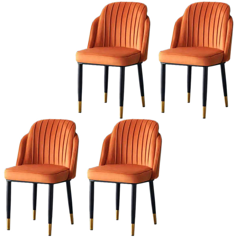 Glam Armless Velvet Dining Chair Parsons Chair in Matte Finish for Home