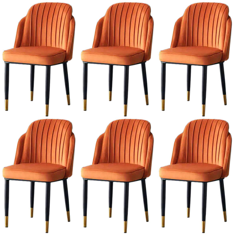 Glam Armless Velvet Dining Chair Parsons Chair in Matte Finish for Home