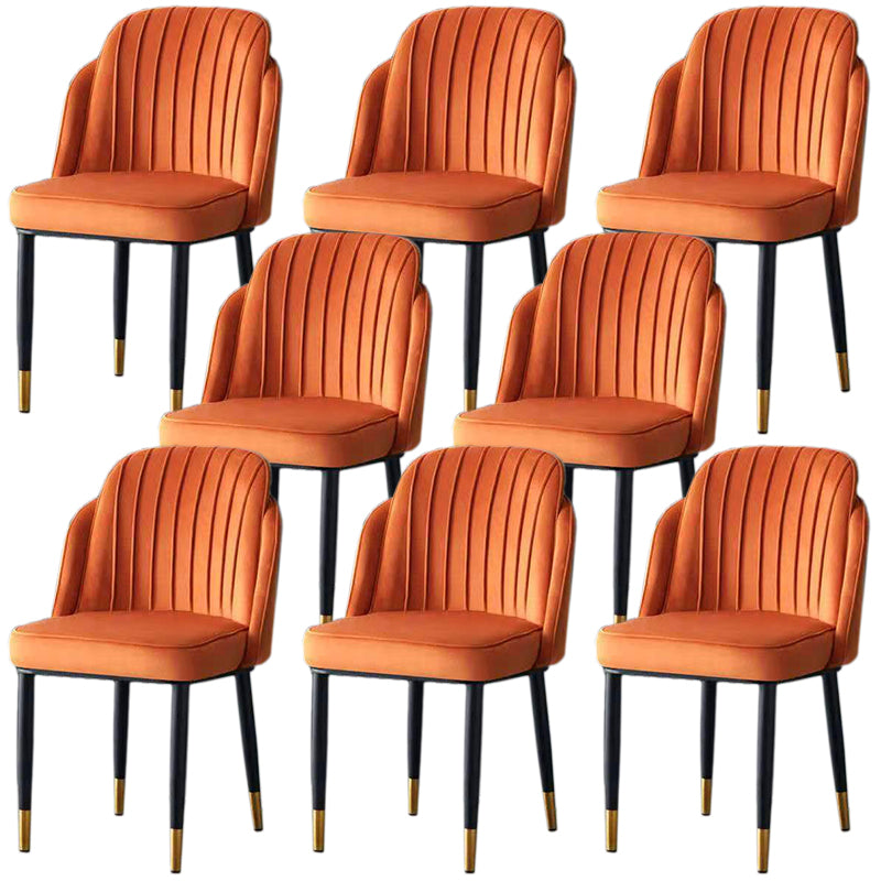 Glam Armless Velvet Dining Chair Parsons Chair in Matte Finish for Home