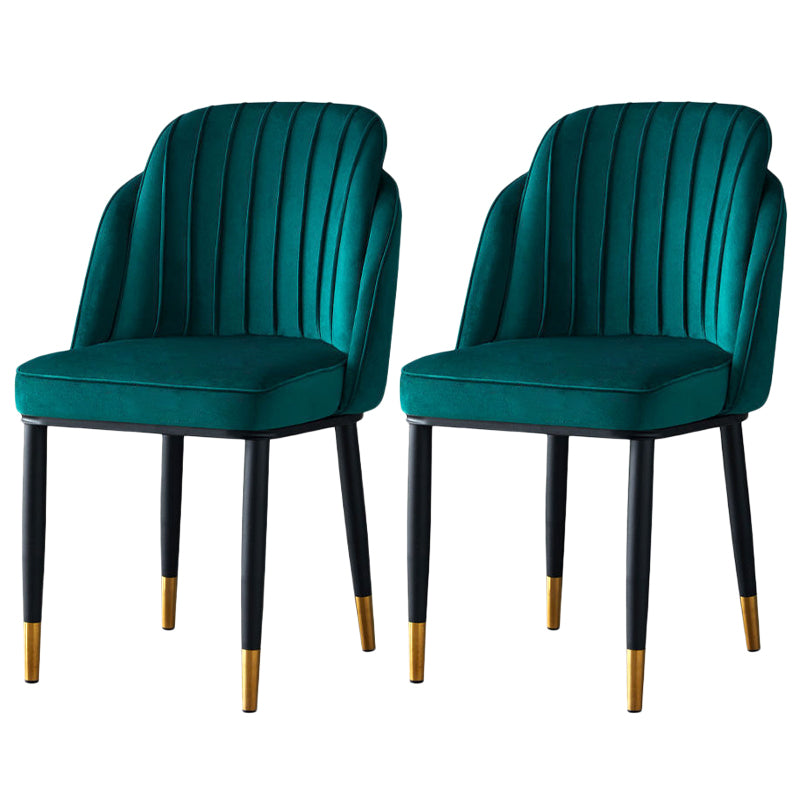 Glam Armless Velvet Dining Chair Parsons Chair in Matte Finish for Home