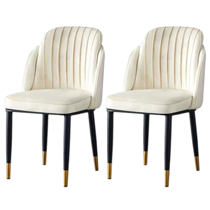 Glam Armless Velvet Dining Chair Parsons Chair in Matte Finish for Home