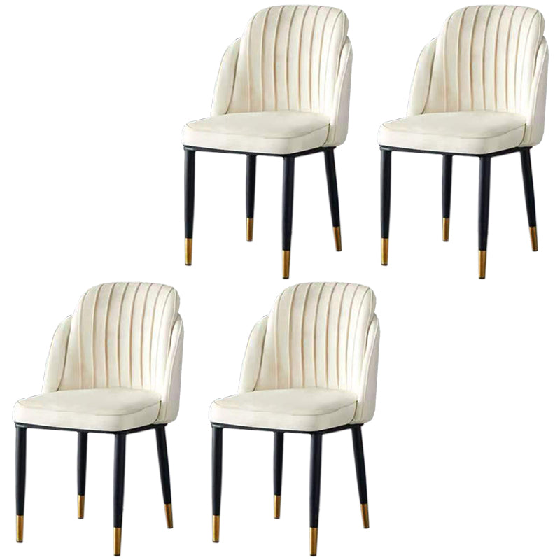 Glam Armless Velvet Dining Chair Parsons Chair in Matte Finish for Home