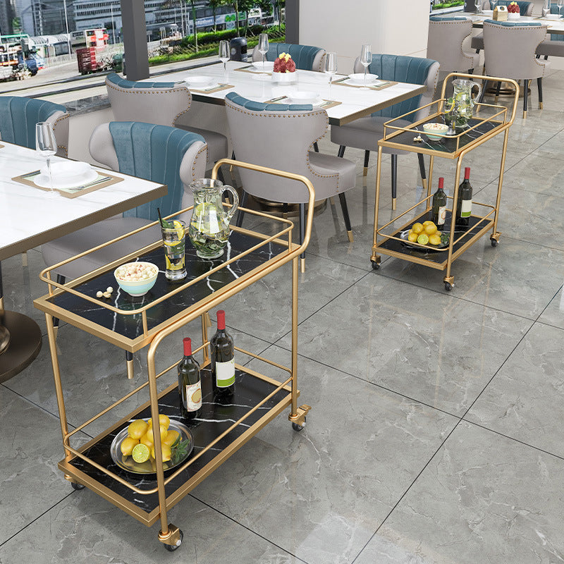 33.86" High Rolling Contemporary Style Prep Table Metal Prep Table
