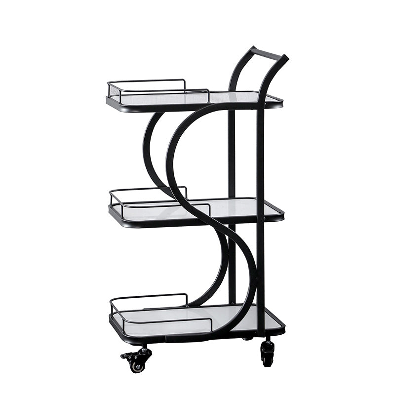 Modern Rolling Prep Table Rectangular Metal Prep Table for Home Use