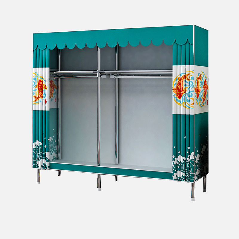 Modern Style Wardrobe Armoire Aluminum Alloy Frame Wardrobe Cabinet for Home