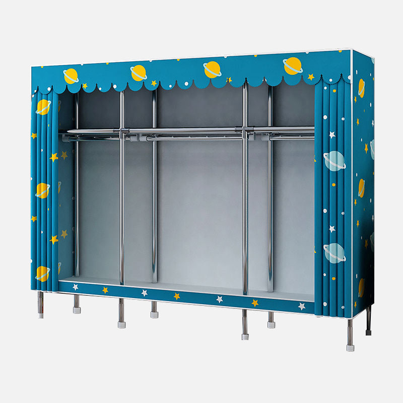 Modern Style Wardrobe Armoire Aluminum Alloy Frame Wardrobe Cabinet for Home