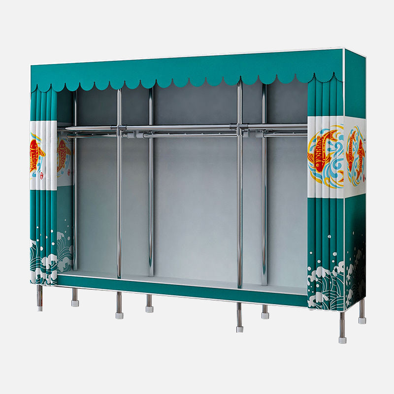 Modern Style Wardrobe Armoire Aluminum Alloy Frame Wardrobe Cabinet for Home