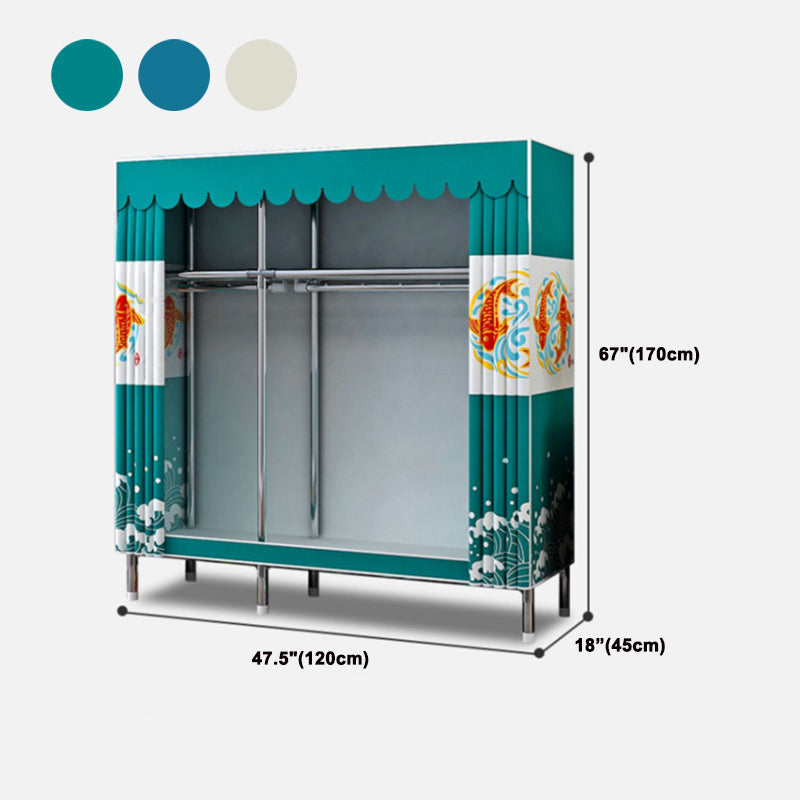 Modern Style Wardrobe Armoire Aluminum Alloy Frame Wardrobe Cabinet for Home