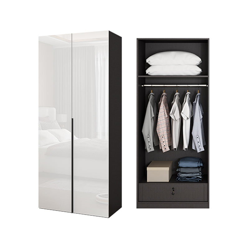 Engineered Wood Wardrobe Armoire Contemporary Storage Cabinet